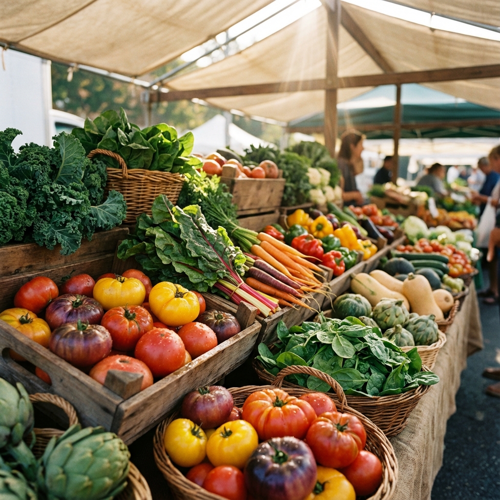 Fresh produce and vegetables from regional farms